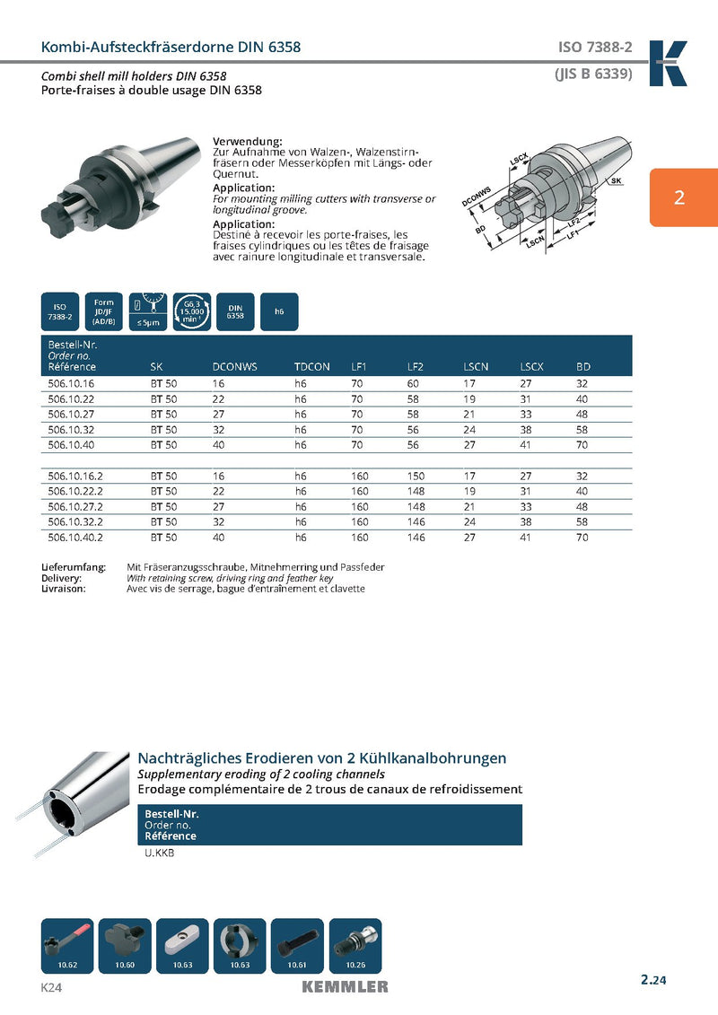 Κώνος BT Φρεζοκεφαλής και Shell End Mill (Combi της Kemmler) - Image 4