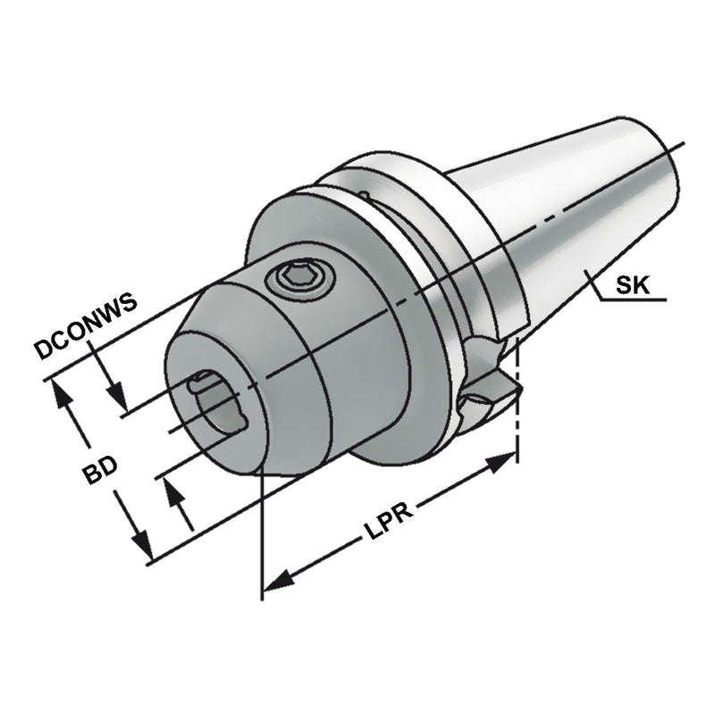 Τεχνικά χαρακτηριστικά BT-EMHC2.5 (Kemmler) - Κώνος BT Weldon της Kemmler υψηλής ακρίβειας G2.5 στις 25.000RPM με έξτρα κανάλια και τρύπες για σαπουνέλαιο (σελ. 1)