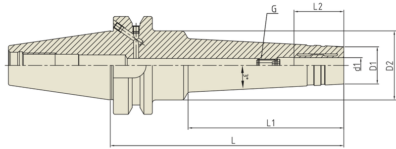 Κώνος BT υδραυλικής σύσφιξης (Mold and Die της YG). Λεπτό σώμα, σχεδιασμένος για καλούπια. - Image 2