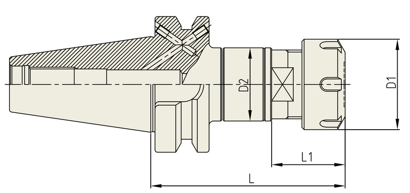 Κώνος BT για Αντιστάθμιση Ζ σε κολαούζα με Collet ER (SYNCHRO TAPPING CHUCK) - Image 2