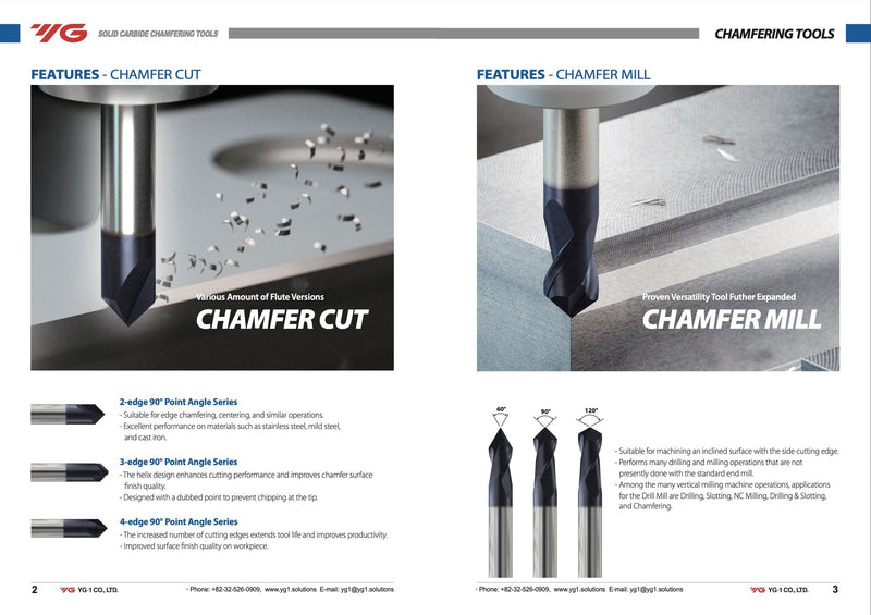 Κονδυλι 60° Chamfer Mill Καρβιδίου Επικαλυμμένο YG - Image 4