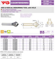 Φρέζα μονόκοπη με Τρύπα HSS 90° Yg