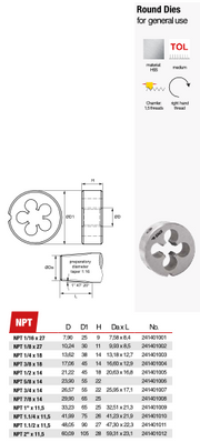 Φιλιερες NPT Σωληνος Αμερικάνικο (American Pipe Tapered) Baer