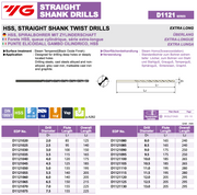 Τρυπάνια Extra Μακρυά HSS Yg