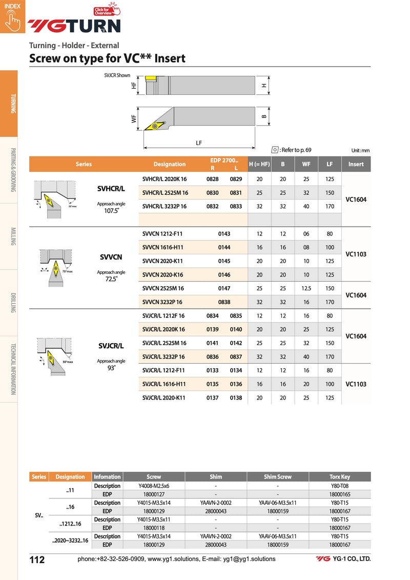 Μανέλα Τόρνου YG για Πλακίδιο Ρόμβος 35° VC-- (Φινιρίσματος-Neutral)