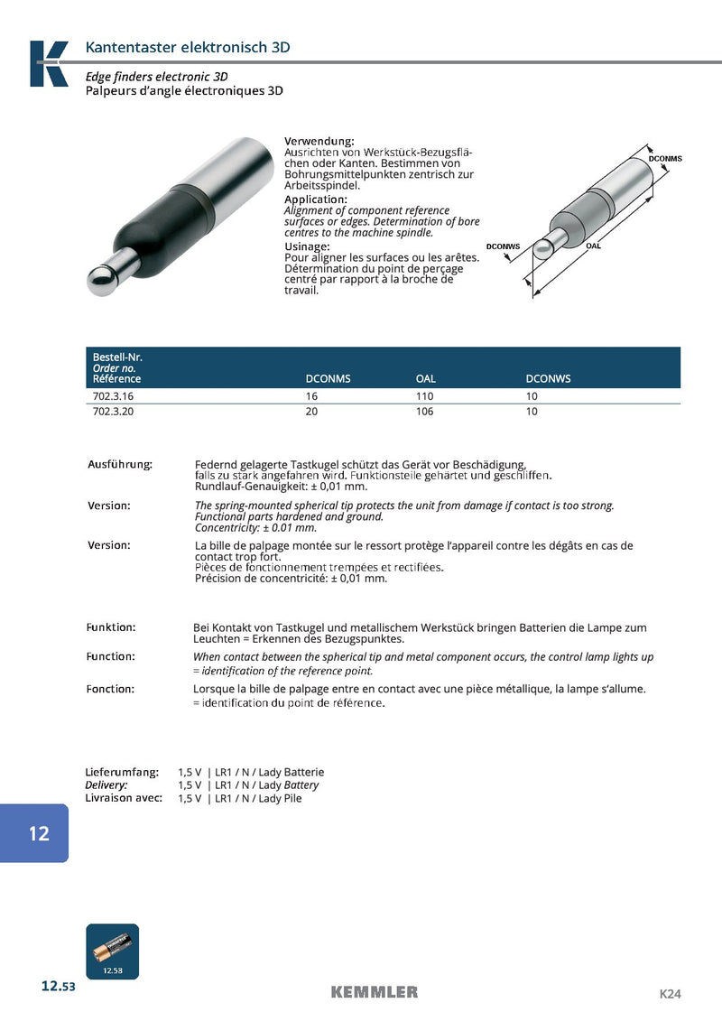 Ηλεκτρονικός 3D μηδενιστής φρέζας 702.3.16 Ø16 - Image 3