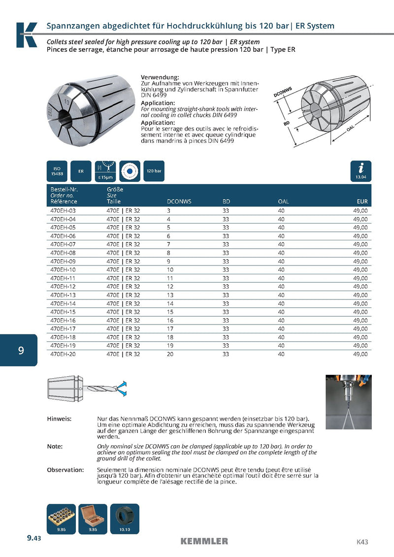 Collet ER Sealed 120bar της Kemmler, με 15μm runout - Image 7