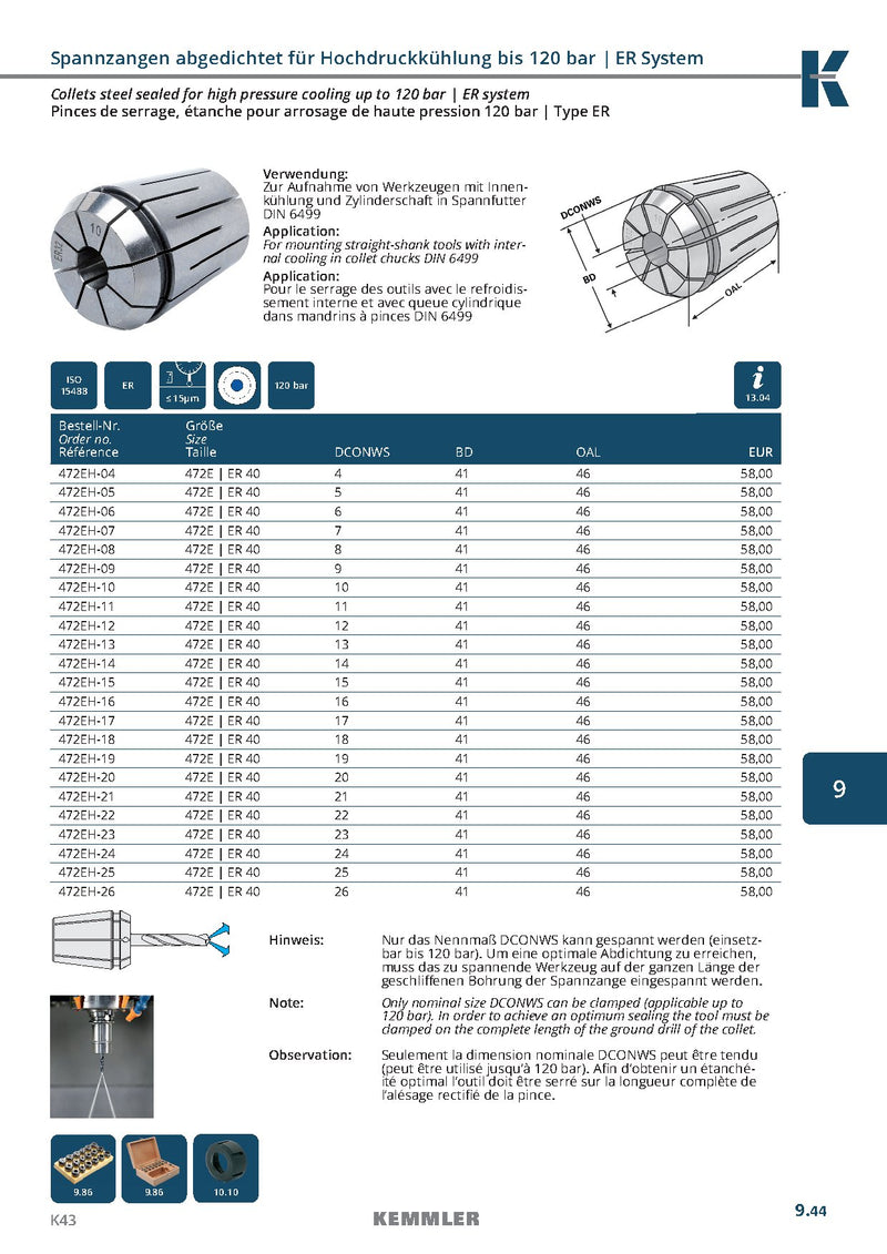 Collet ER Sealed 120bar της Kemmler, με 15μm runout - Image 8