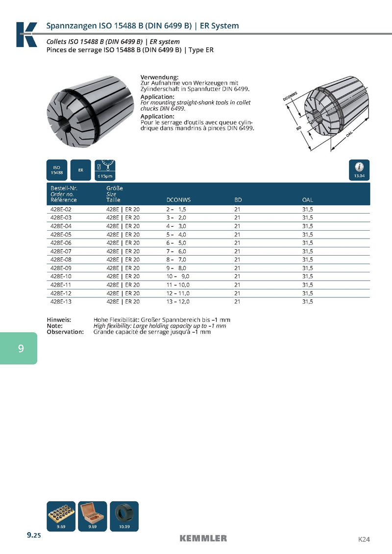 Collet ER οικονομική σειρά της Kemmler, με 18μm runout - Image 5