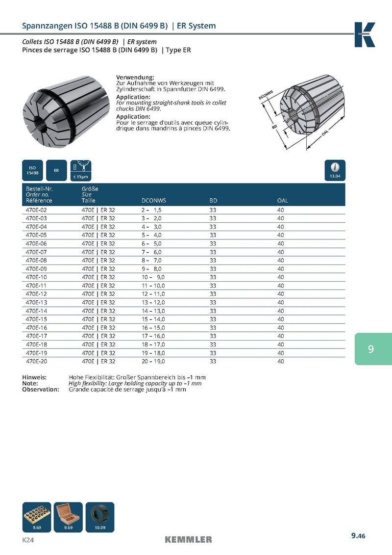 Collet ER οικονομική σειρά της Kemmler, με 18μm runout - Image 7