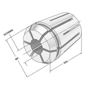 Collet ER Μεγάλης Ακρίβειας Sealed 120bar της Kemmler, με 3μm runout - Image 2