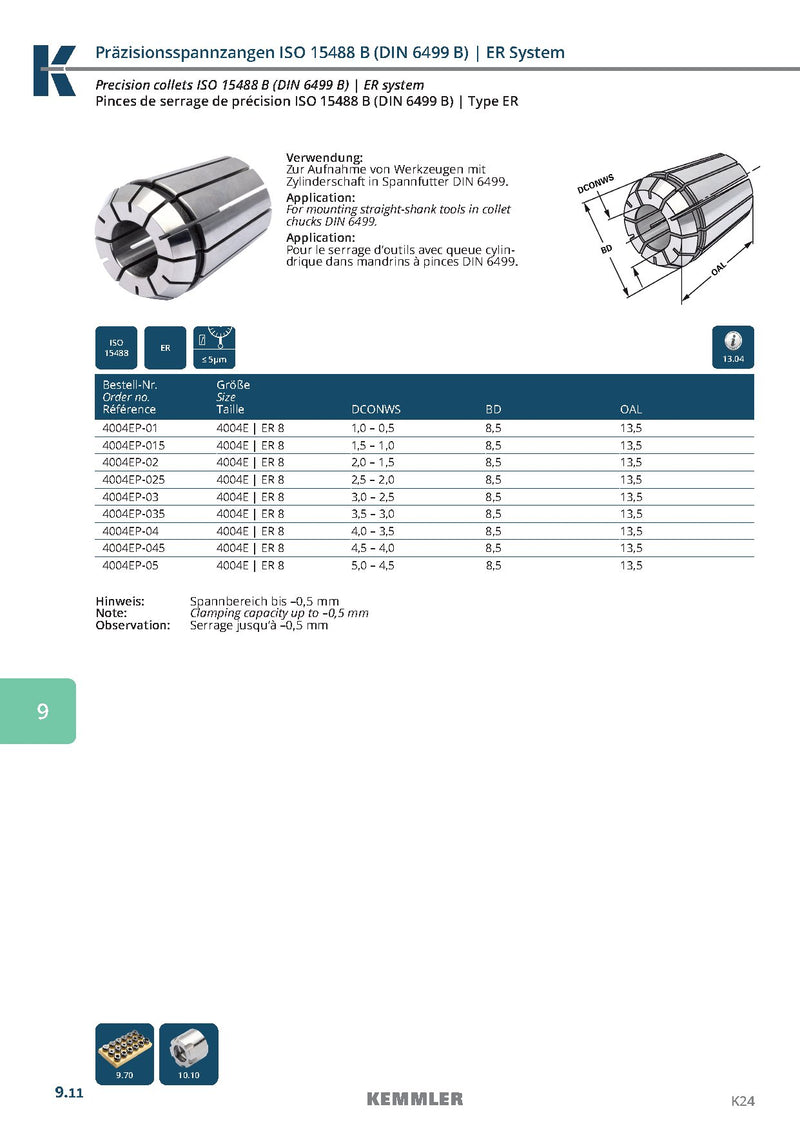 Collet ER Ακριβείας της Kemmler, με 5μm runout - Image 3