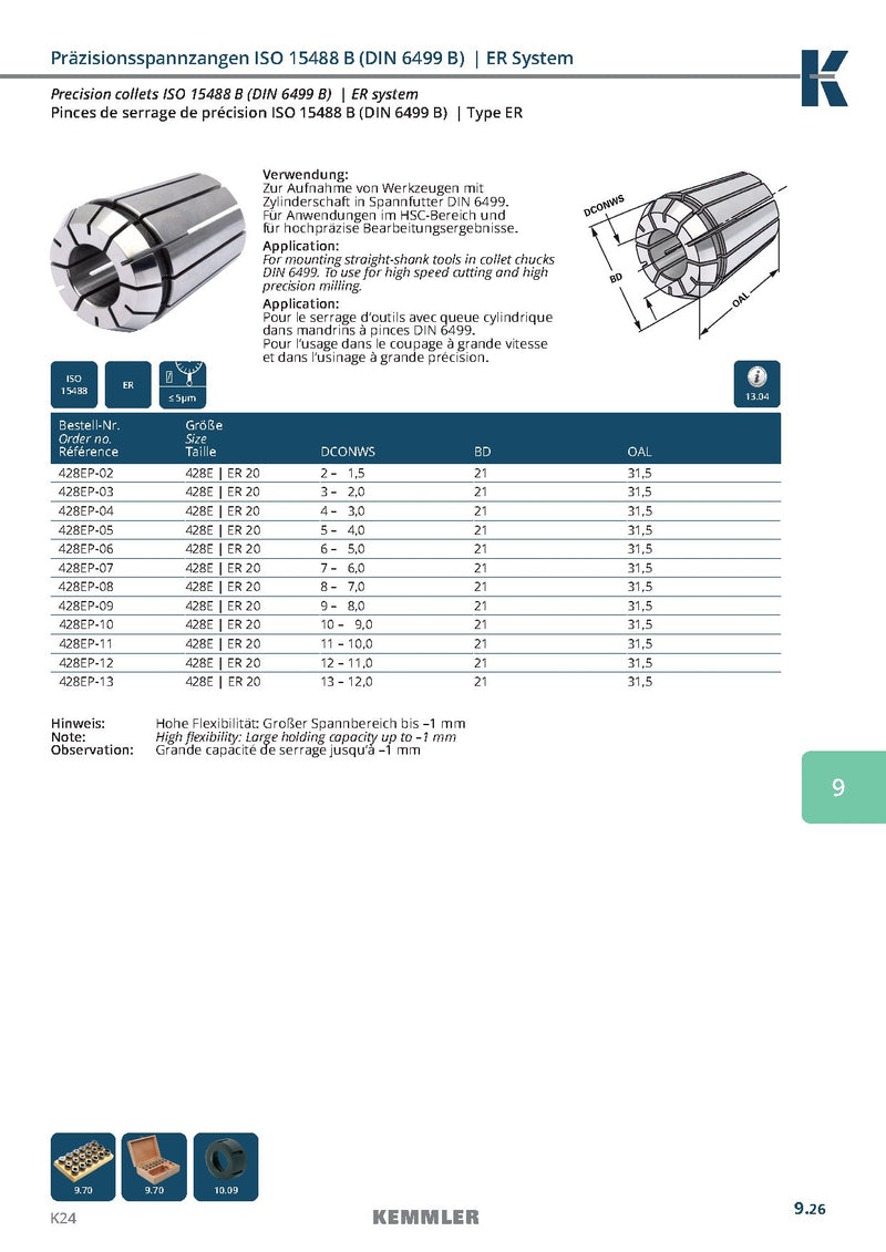 Collet ER Ακριβείας της Kemmler, με 5μm runout - Image 6