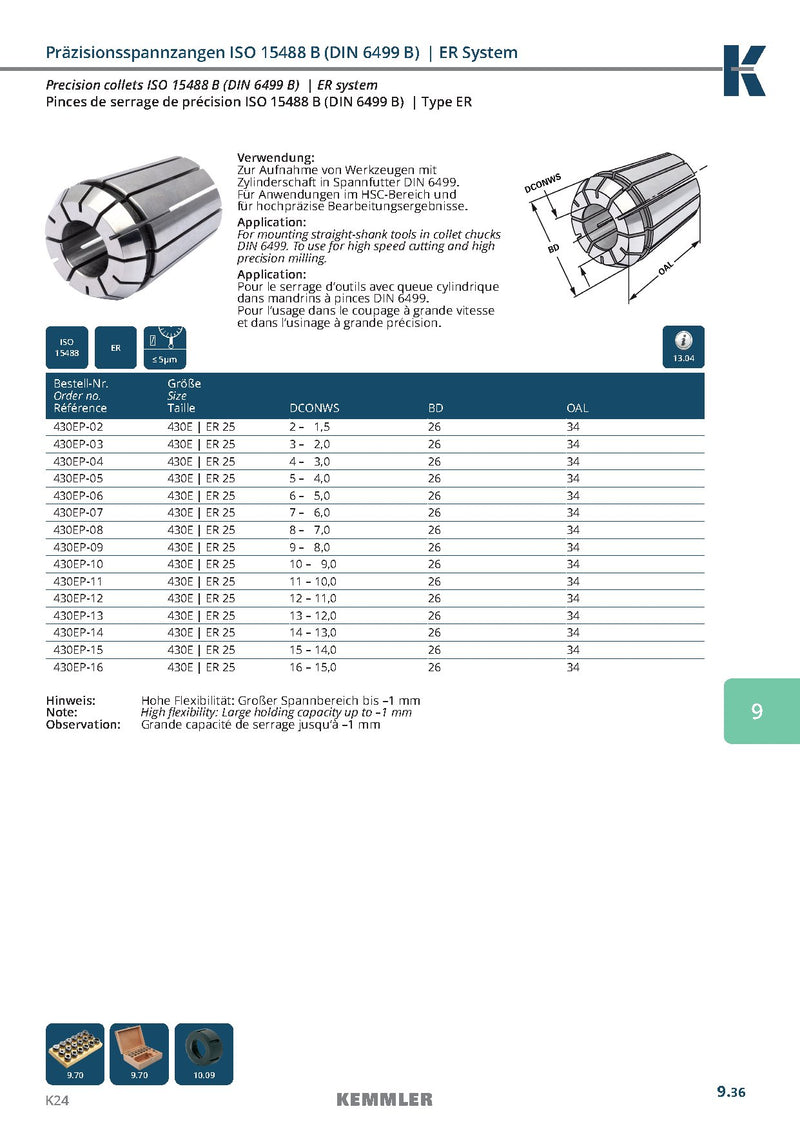 Collet ER Ακριβείας της Kemmler, με 5μm runout - Image 7