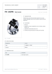 Τεχνικό φύλλο προδιαγραφών (datasheet) του μετρητή χειρός FH-102PB