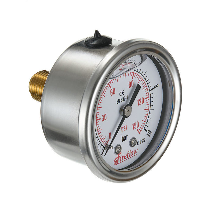 Μανόμετρο Γλυκερίνης Ø50 mm Class 2.5 Πίσω Σπείρωμα 1/4"