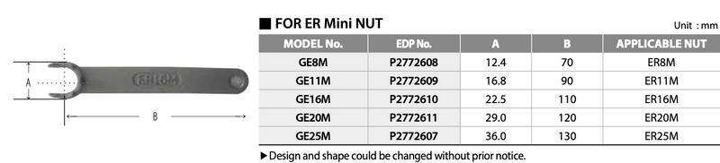 MINI Κλειδί Σφιξίματος για Collet Yg