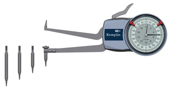 Kroeplin KAI-430 dial internal caliper gauge 50-430 mm with round dial and long measuring arms