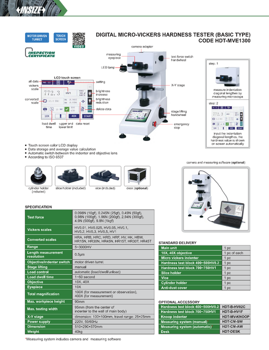 Tabletop Digital Micro-Vickers Hardness Tester
