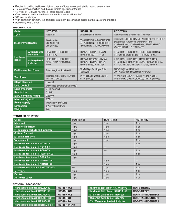 Table automatic digital hardness tester Rockwell/ Superficial Rockwell