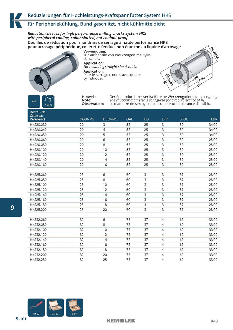 Collet HKS Power milling της Kemmler με μέγιστο runout 5μm - Image 3