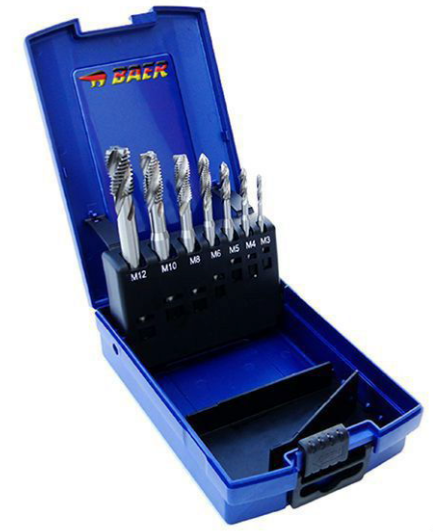 Σετ Κολαουζα Μηχανής HSS Στριφτά | (M3-M12) - Τυφλές Οπές Baer