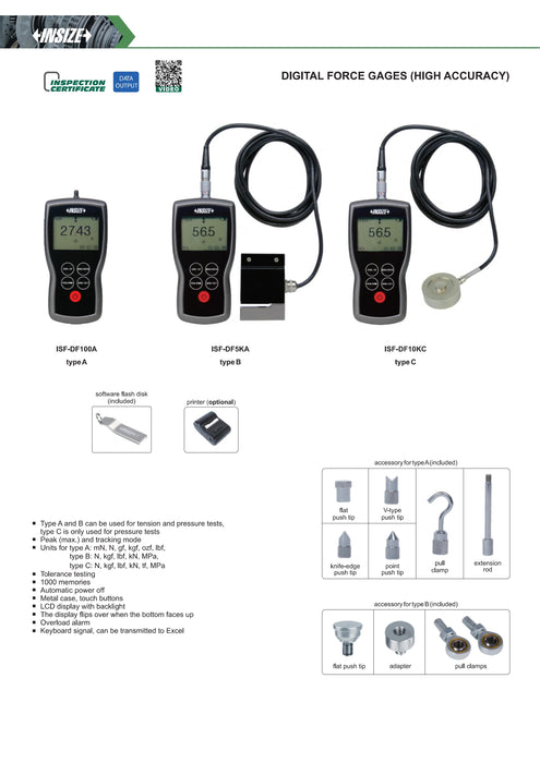 Δυναμόμετρο Ψηφιακό (Newtonmeter)- Push-Pull 5...1000N Type A