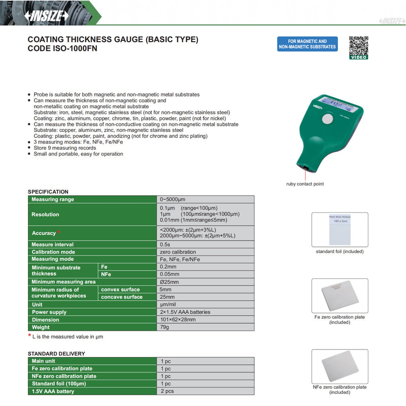 Coating - Paint Caliper Ferrous and NonFerrous 0-5000 μm