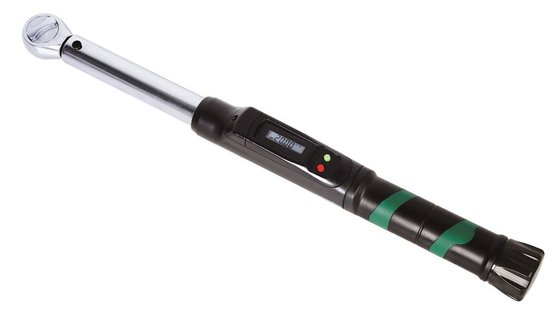 Ηλεκτρονικό ροπόκλειδο Insize IST-19WM 12-300 Nm, μαύρη λαβή με πράσινες ρίγες και οθόνη LCD