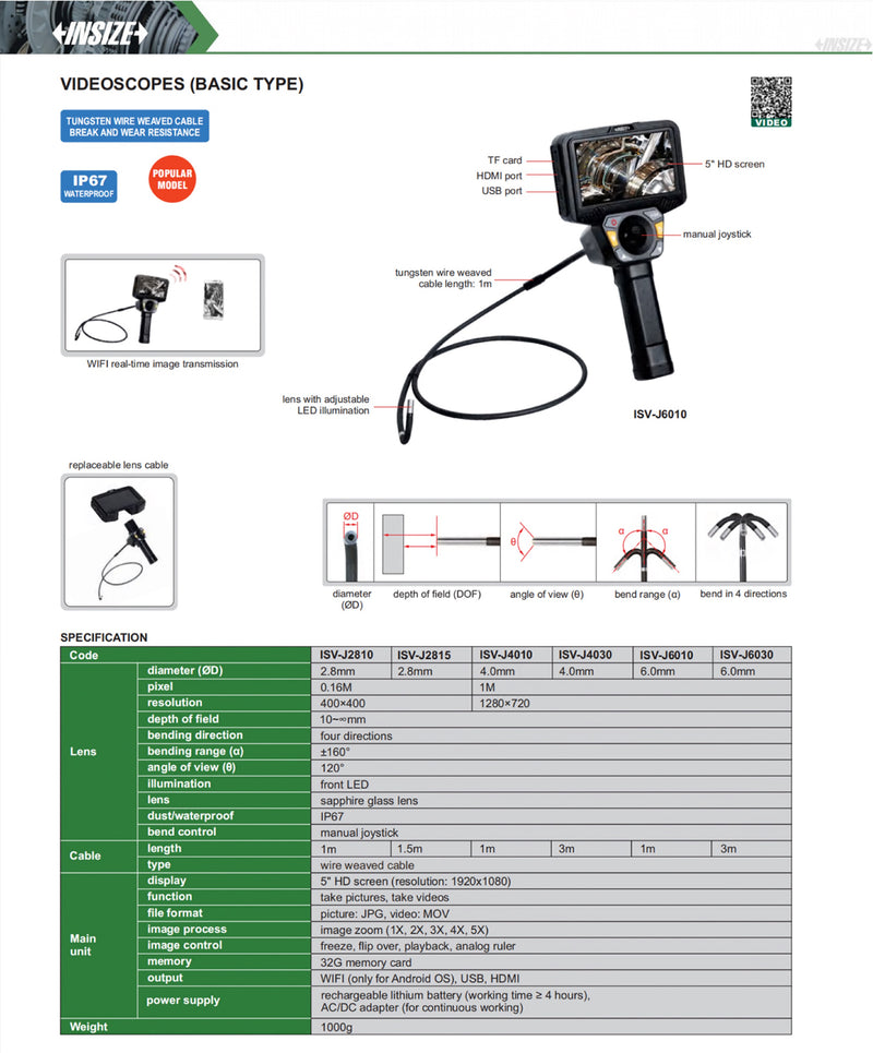 Industrial Endoscope with 360º Rotating Head