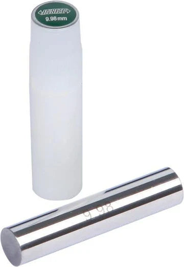 Πύρος ελέγχου οπών Insize 4110 9,98 mm, σετ με λευκή λαβή και μεταλλικό κυλινδρικό πείρο γυαλιστερό