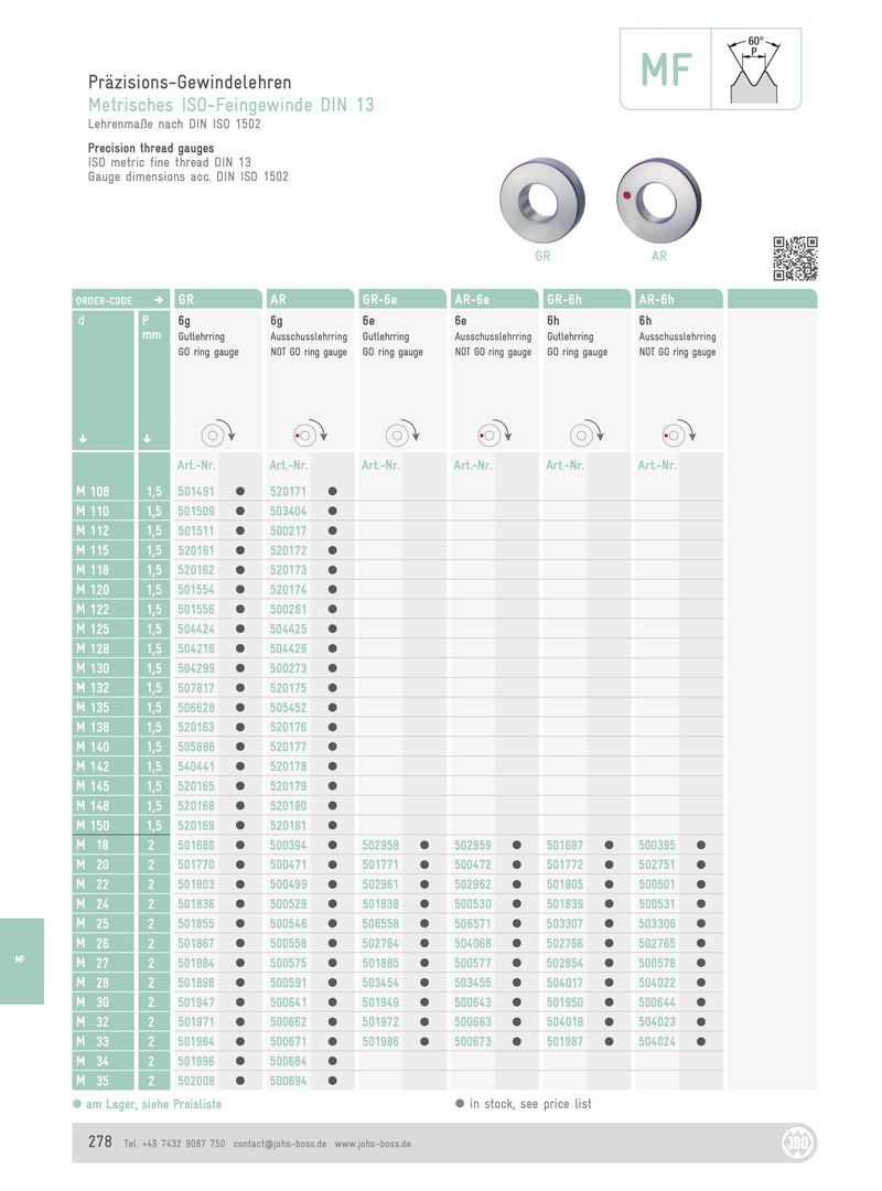 ΜF Δαχτυλίδι Ελεγκτήρας για Μετρικό Σπείρωμα 6e  - Image 12