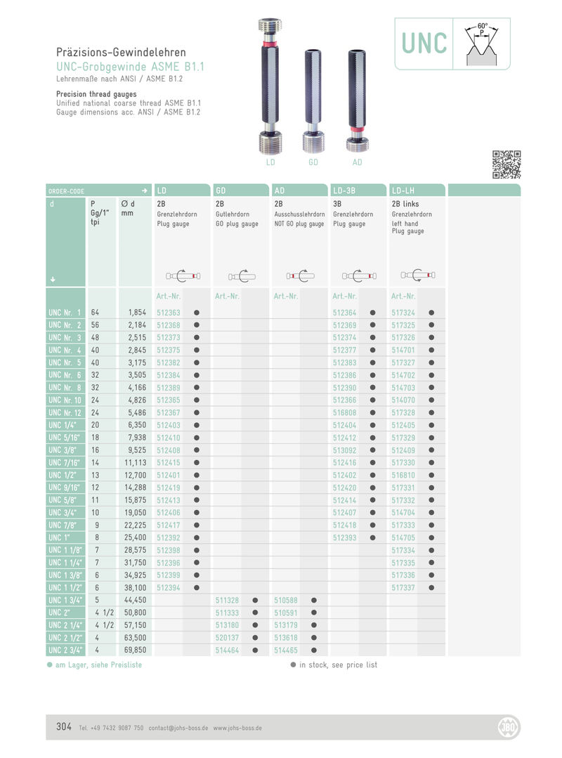 Ελεγκτήρας για Αμερικάνικο Σπείρωμα Ανοχή 2B Johs