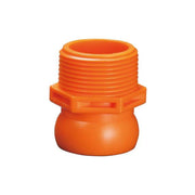 Jeton V-86064 σπείρωμα 3/4" πορτοκαλί πλαστικό ρακόρ με εξωτερικό σπείρωμα και εξάγωνη βάση
