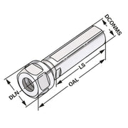 Διαστάσεις τσοκ collet ER KE-120.02.A (Kemmler): DCONMS, LS, OAL, DLN