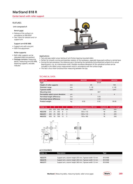 Axle and Crankshaft Inspection Table with Roller Support