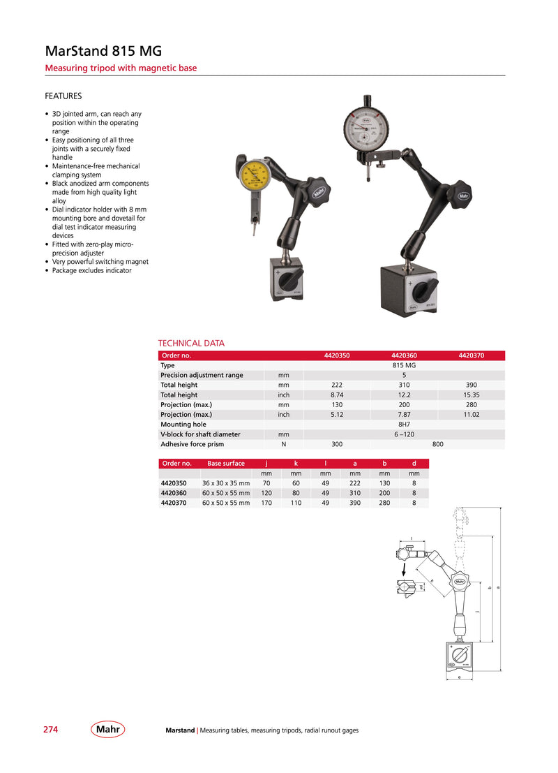 Μαγνητική Βάση  Κεντρική Σύσφιξης για Μετρητικά Ρολόγια