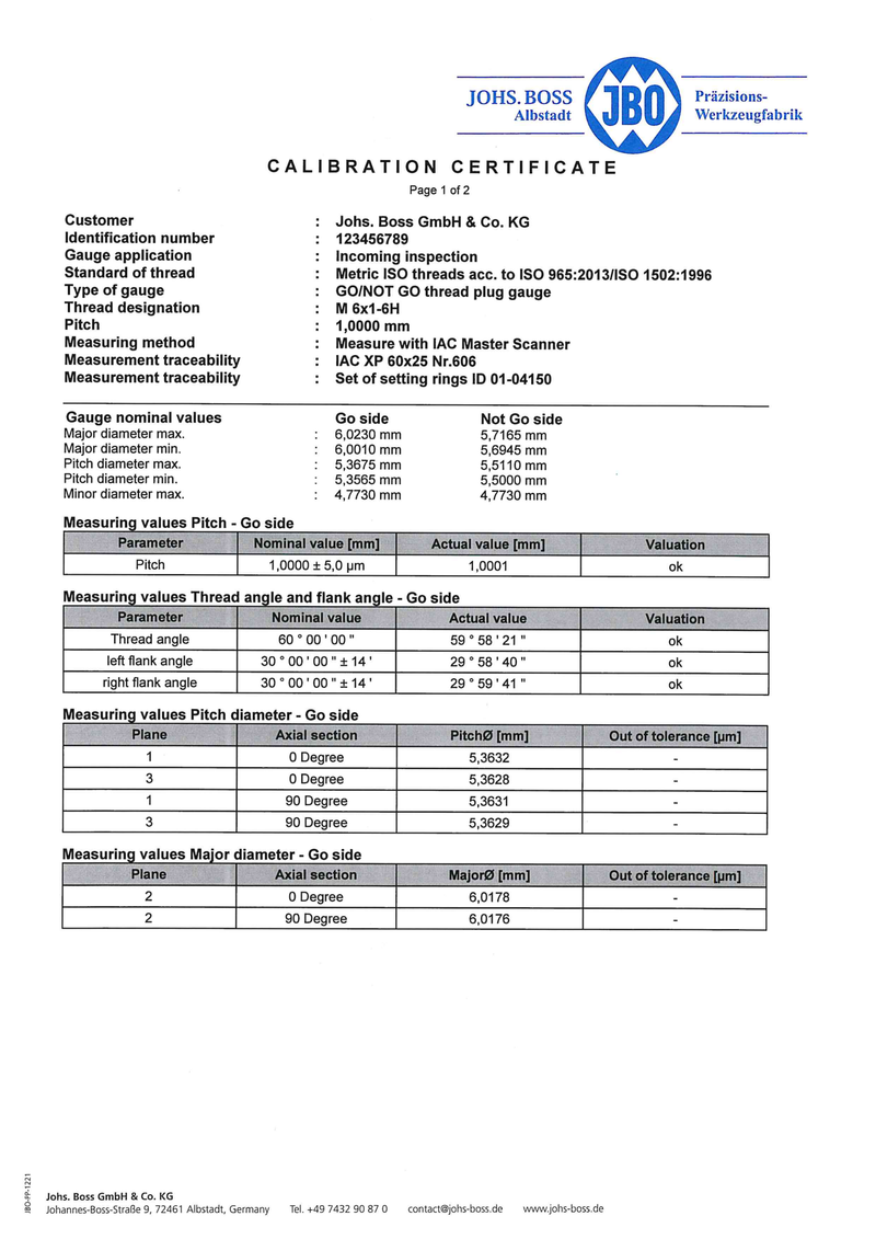 O4 Pitch diameter (two levels - two axial) + Flank angle  + major/Minor diameter
