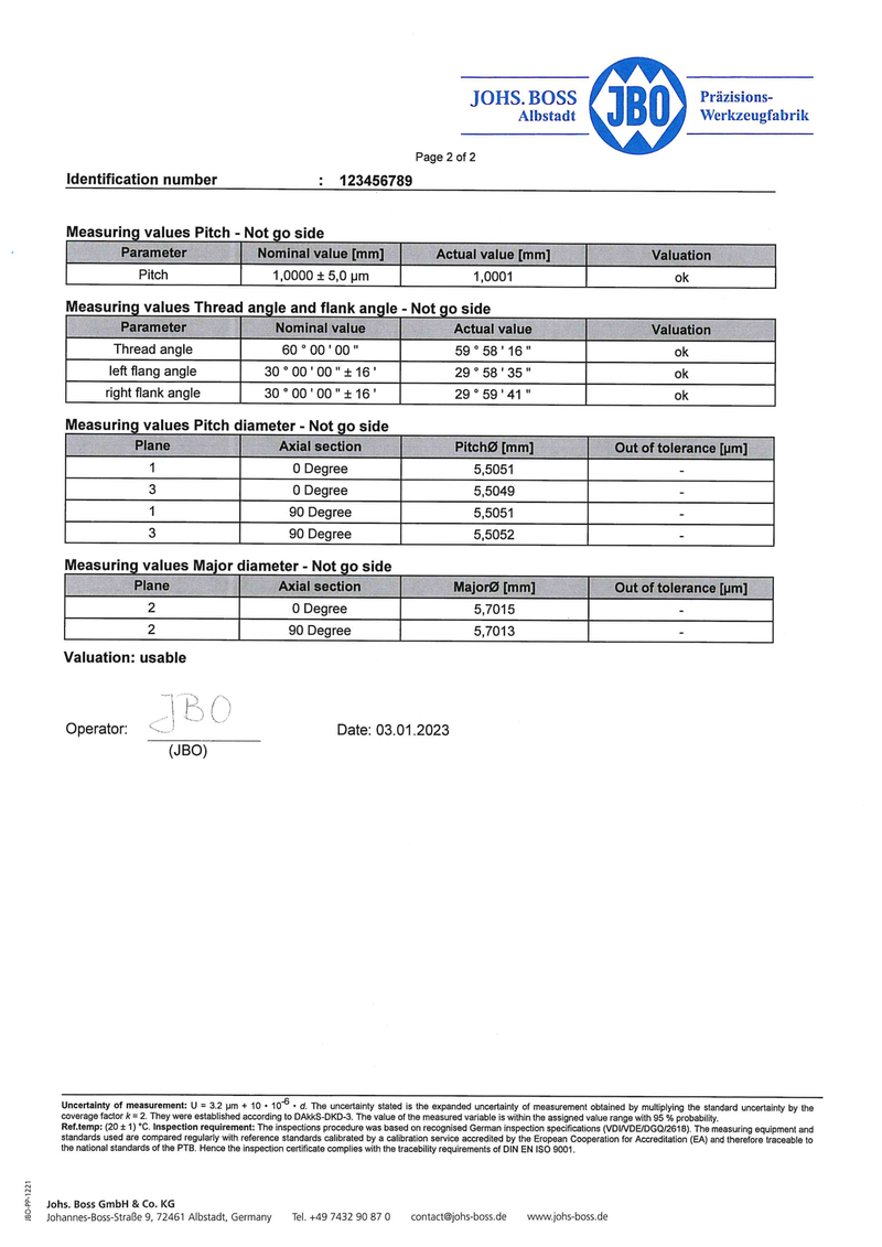 O4 Pitch diameter (two levels - two axial) + Flank angle  + major/Minor diameter