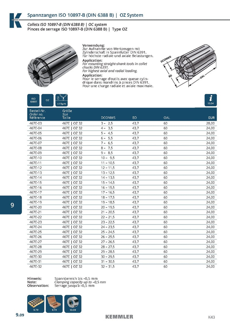 Collet OZ Οικονομική σειρά της Kemmler με μέγιστο runout 15μm - Image 5