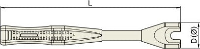 Τεχνικό σχέδιο διαστάσεων P2775064 Yg - κλειδί pull stud (μήκος L, διάμετρος D)