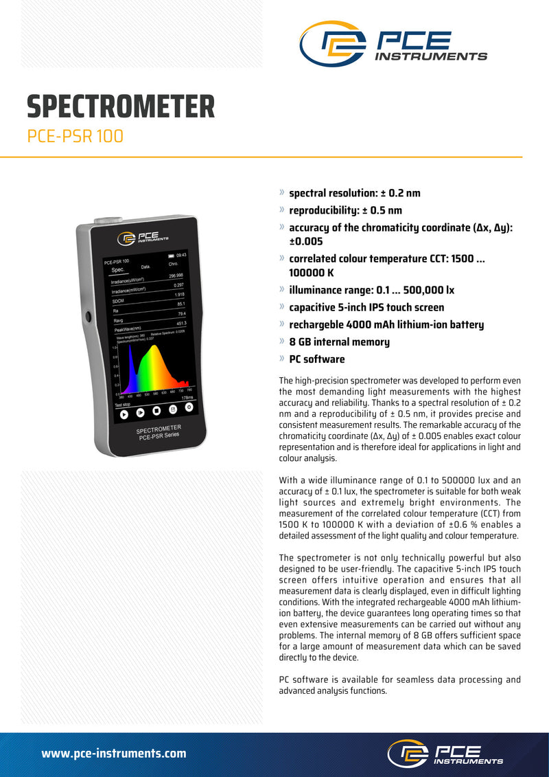 PCE-PSR 100 datasheet σελ. 1