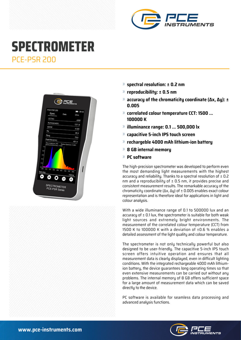 PCE-PSR 200 datasheet σελ. 1
