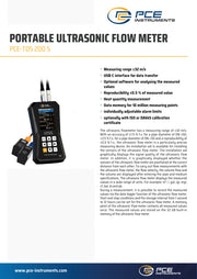 Τεχνικό φυλλάδιο (datasheet) PCE Instruments PCE-TDS 200 S, ροόμετρο υπερήχων
