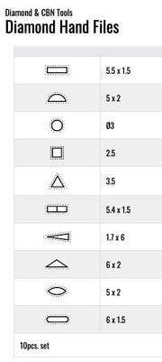 Διαμαντόλιμες Χειρός Extra Μακριές ΣΕΤ 10 τεμάχια Besdia