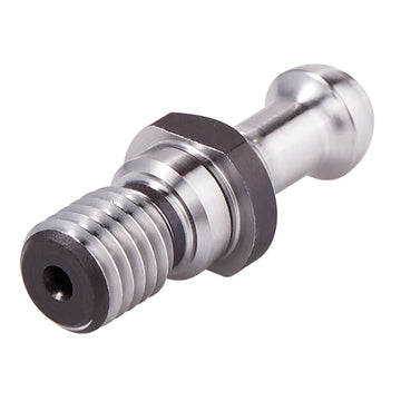 Kemmler PS-BIESSE metal pull stud with thread and hexagonal base, polished finish