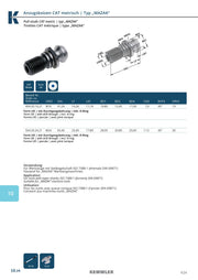 Τεχνικό φυλλάδιο Kemmler PS-CAT-MAZAK - Pull Stud CAT metric Form UD για εργαλειομηχανές MAZAK: σχέδιο και πλήρεις διαστάσεις, κωδικοί 404.20.16.21, 504.20.24.21