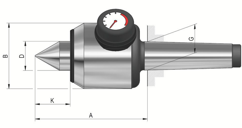 Περιστροφική Πόντα Τόρνου ROHM 60° με Ρολόι Πίεσης ΠΑΛΙΟ ΣΤΟΚ - ΑΧΡΗΣΙΜΟΠΟΙΗΤΟ Rohm