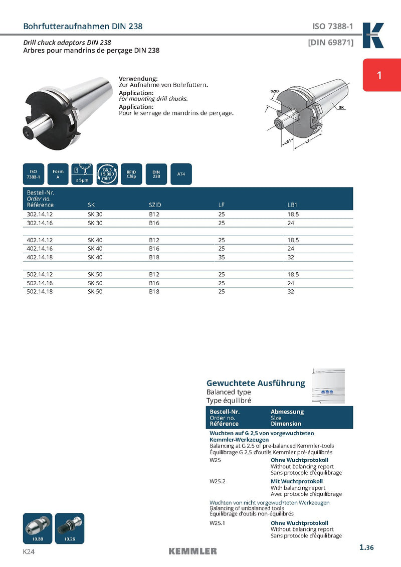 Κώνος SK για τσοκ τρυπανιών BT (Kemmler) - Image 3