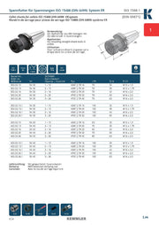 Τεχνικά χαρακτηριστικά SK-ER2.5 AD (Kemmler) - Κώνος SK της Kemmler για Collet ER υψηλής ακρίβειας G2.5 στις 25.000RPM (σελ. 2)